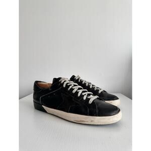 Golden Goose Superstar Distressed Leather Sneakers Black